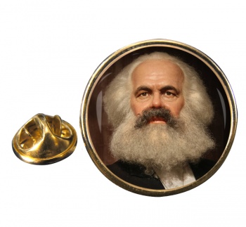 Karl Marx Round Pin Badge