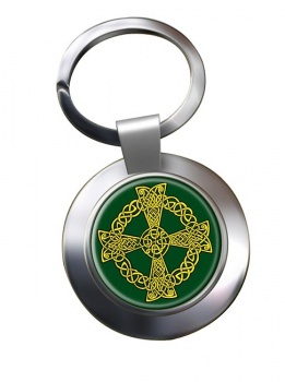 Celtic knot cross Chrome Key Ring