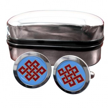 Endless Knot of Eternity Round Cufflinks