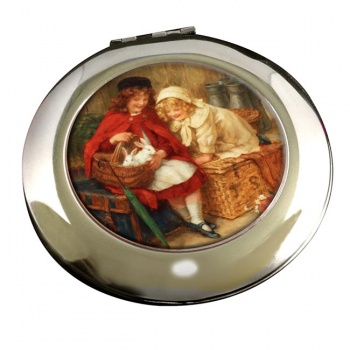 A Peek in the Basket by George Sheridan Knowles Round Mirror