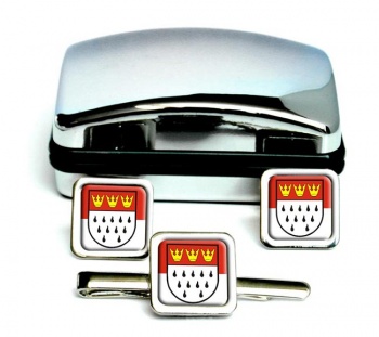 Koln Cologne (Germany) Square Cufflink and Tie Clip Set