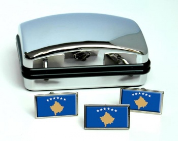 Kosovo Flag Cufflink and Tie Pin Set