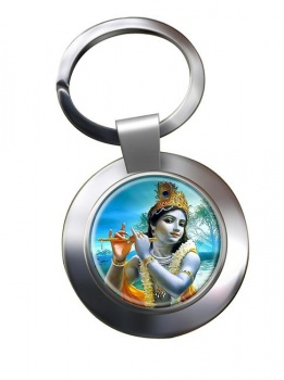 Krishna Youth Leather Chrome Key Ring