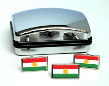 Kurdistan Flag Cufflink and Tie Pin Set