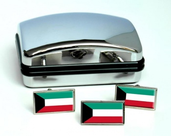 Kuwait Flag Cufflink and Tie Pin Set
