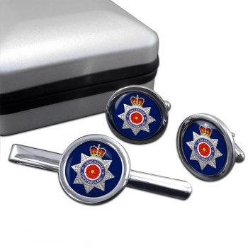 Lancashire Constabulary Round Cufflink and Tie Clip Set