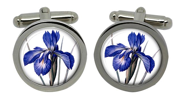 Blue Iris Round Cufflinks