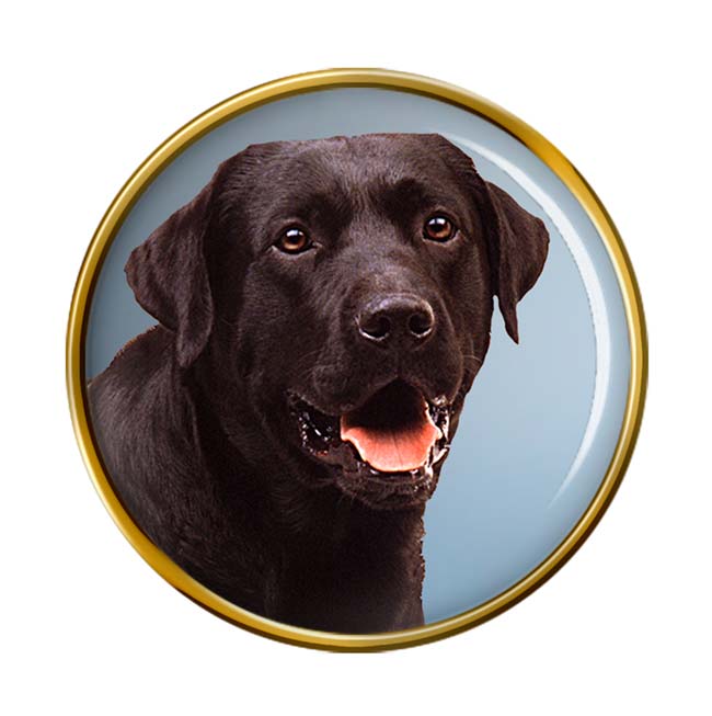 Chocolate Labrador Retriever Pin Badge