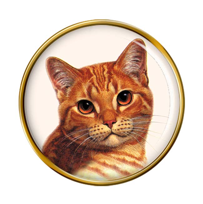 Ginger Shorthair Cat Pin Badge