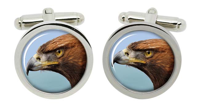 Golden Eagle Cufflinks in Chrome Box