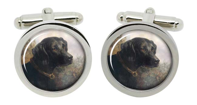 Hector a Black Labrador by Carl Reichert Cufflinks in Chrome Box