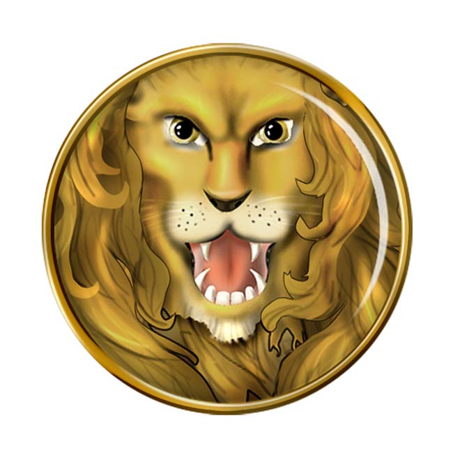 Lion's Face Pin Badge