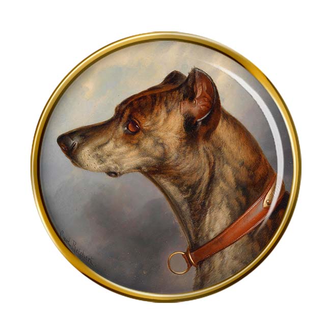 Portrait of a Hound by Carl Reichert Pin Badge
