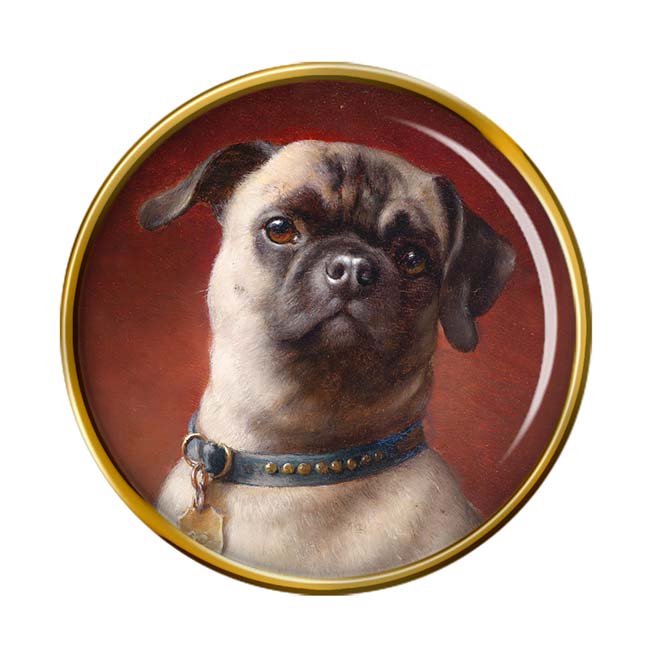 Pug Dog by Carl Reichert Pin Badge