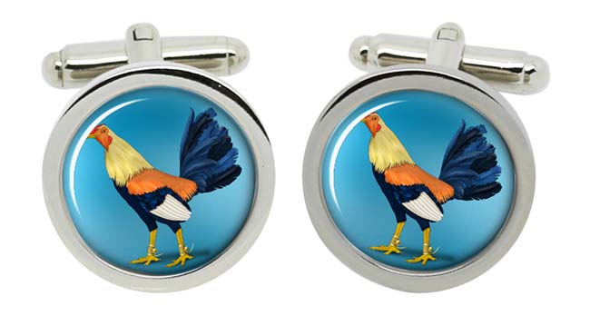 Spurred Gamecock Cufflinks in Chrome Box