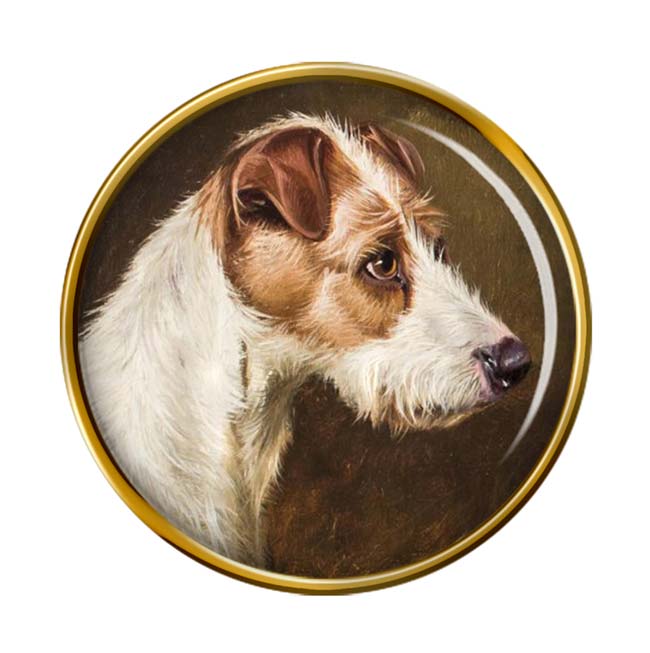 Wire Fox Terrier by Colin Graeme Roe Pin Badge