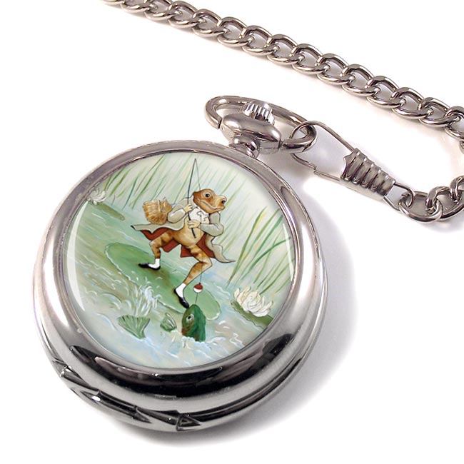 Angling Frog by Beatrix Potter Pocket Watch