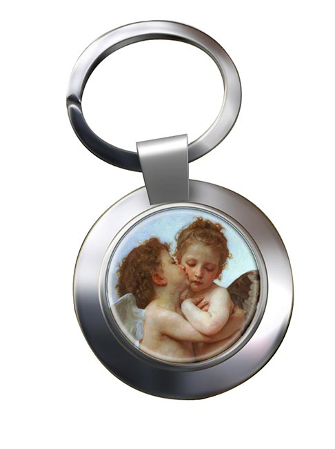 l'amour et psyche enfants by Bouguereau Chrome Key Ring