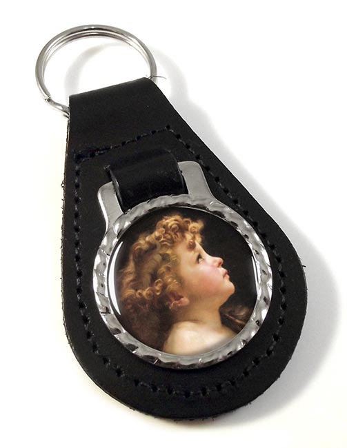 Young John the Baptist by Bouguereau Leather Key Fob