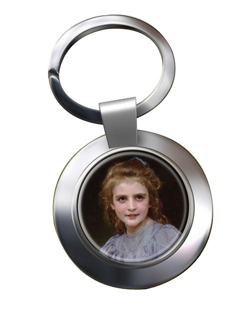 Daisies by Bouguereau Chrome Key Ring