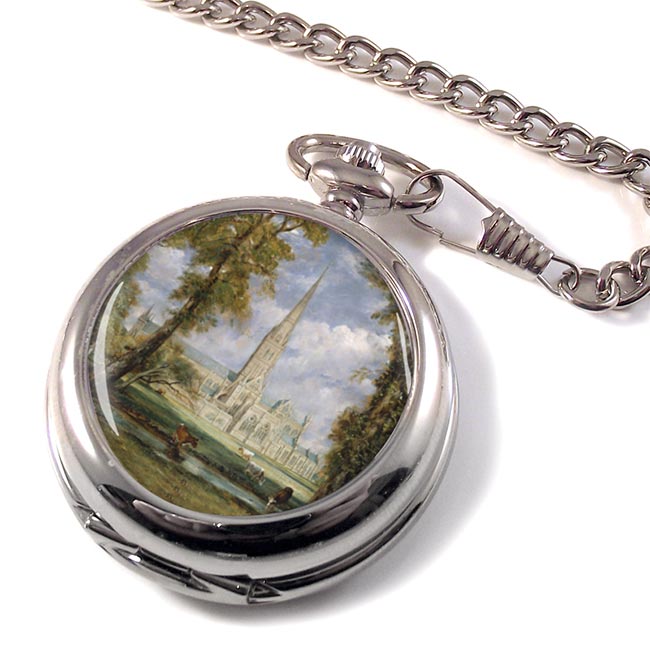 Salisbury Cathedral by Constable Pocket Watch