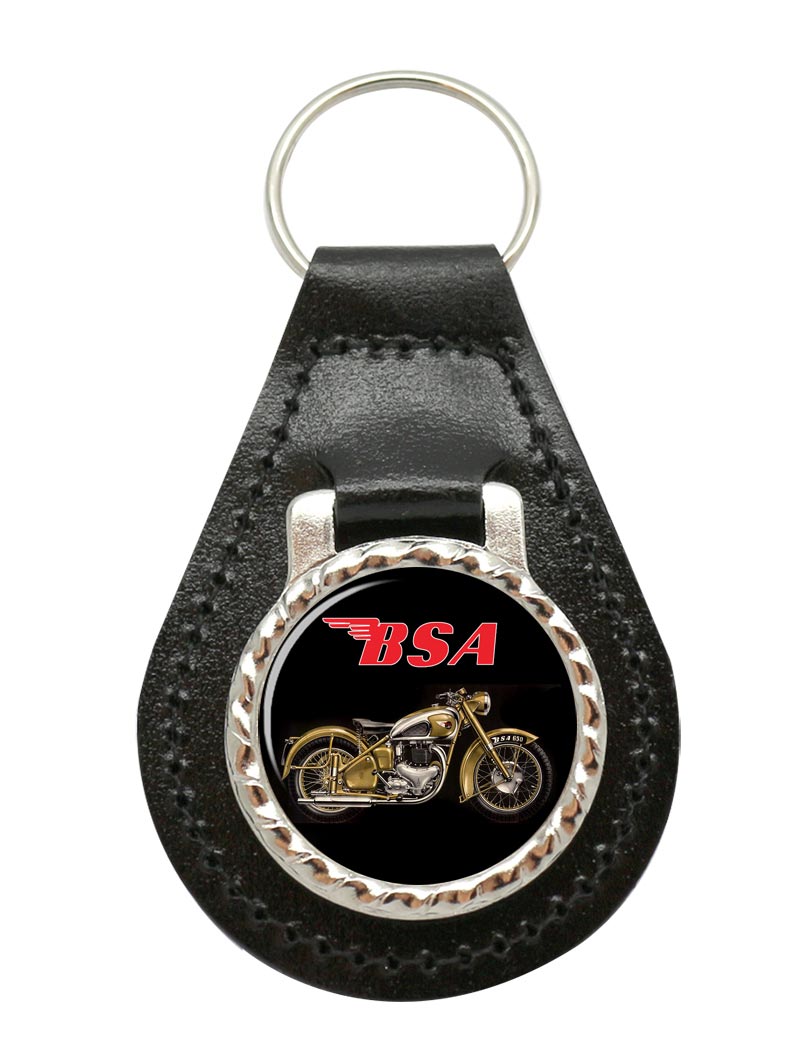 BSA Gold Flash Leather Key Fob