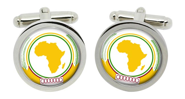 African Union Cufflinks in Chrome Box