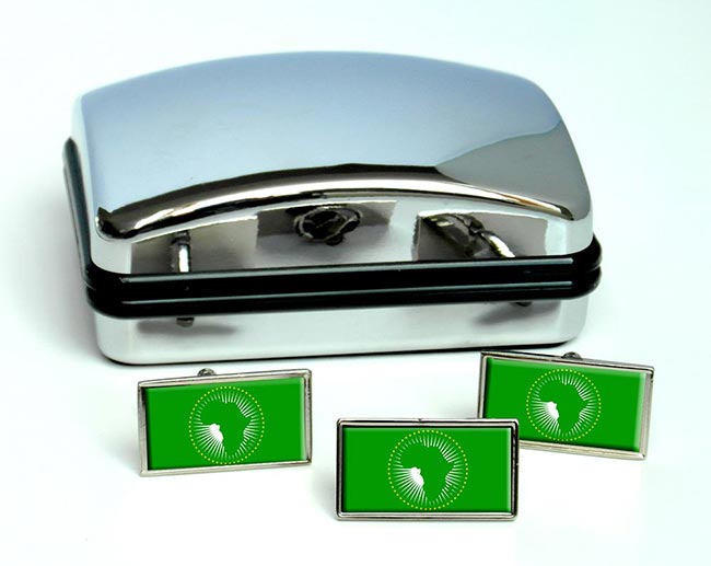 African-Union Flag Cufflink and Tie Pin Set