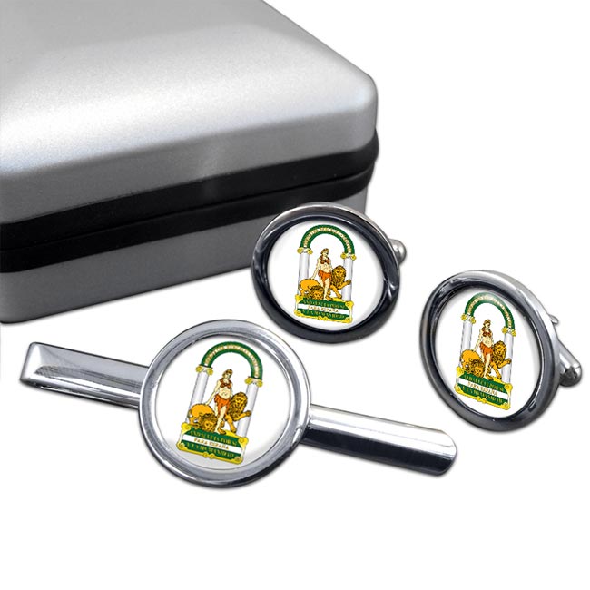 Andalusia Andalucía (Spain) Round Cufflink and Tie Clip Set