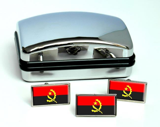 Angola Flag Cufflink and Tie Pin Set