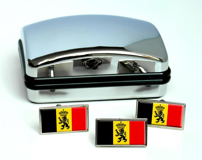 Staatsvlag van Belgie (Belgium) Flag Cufflink and Tie Pin Set