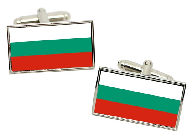 Bulgaria Flag Cufflinks in Chrome Box