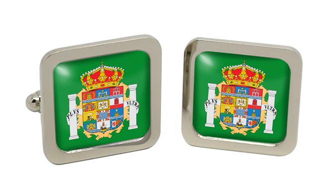 Cádiz City (Spain) Square Cufflinks in Chrome Box