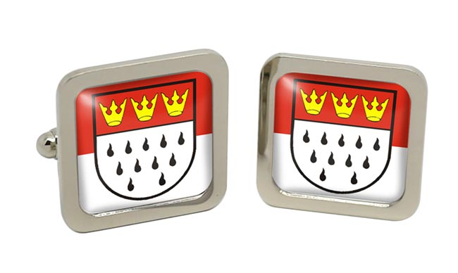 Cologne (Germany) Square Cufflinks in Chrome Box