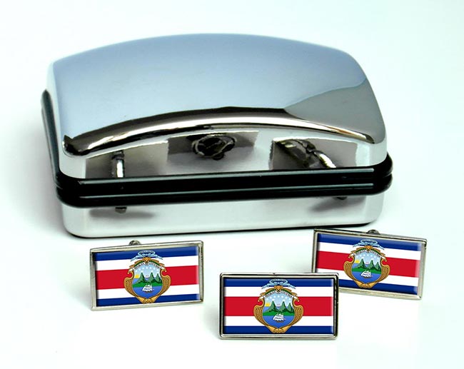Costa Rica Flag Cufflink and Tie Pin Set