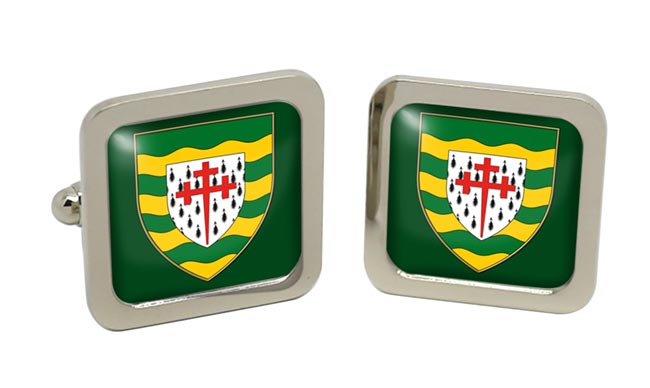 County Donegal (Ireland) Square Cufflinks in Chrome Box