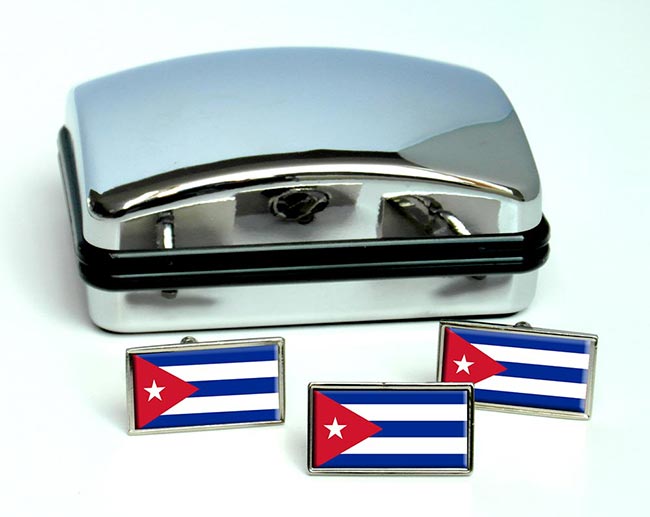 Cuba Flag Cufflink and Tie Pin Set