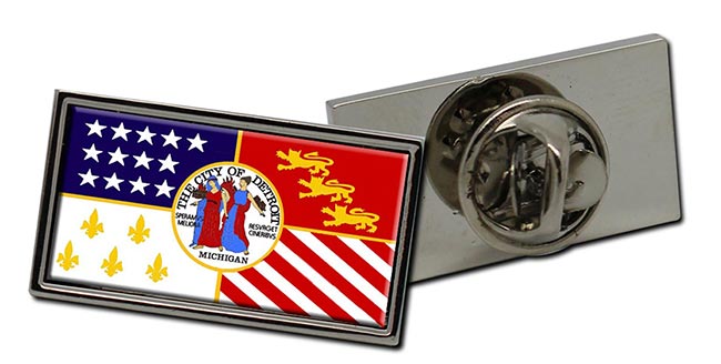 Detroit MI Flag Pin Badge