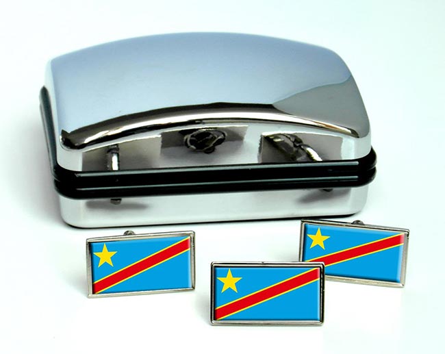 Democratic Republic of the Congo Flag Cufflink and Tie Pin Set
