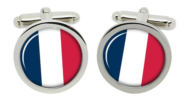 France (Flag) Cufflinks in Chrome Box