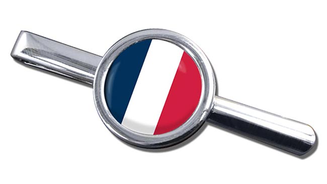 France (Flag) Round Tie Clip