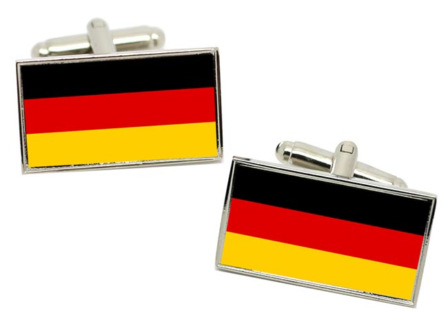 Germany Flag Flag Cufflinks in Chrome Box