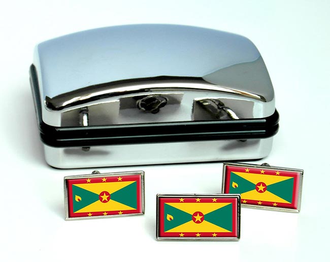 Grenada Flag Cufflink and Tie Pin Set
