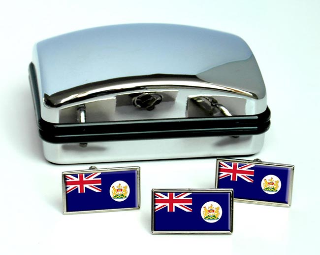 British Hong Kong Flag Cufflink and Tie Pin Set