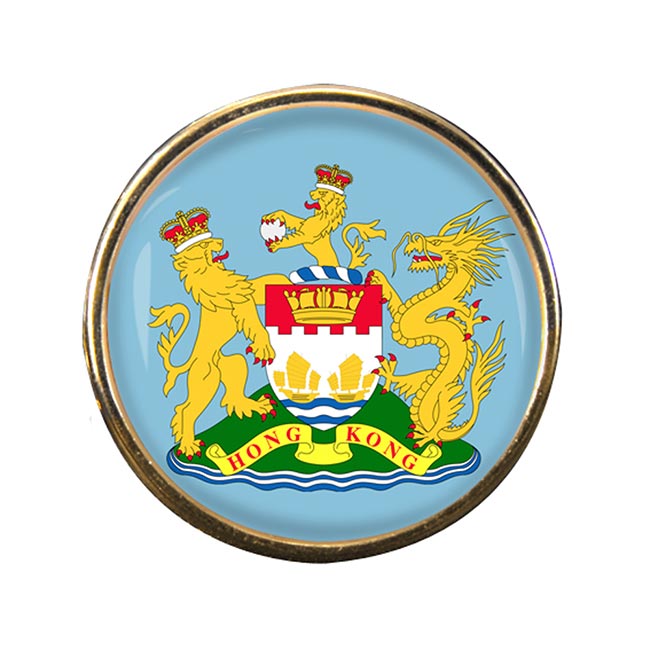 British Hong Kong Round Pin Badge