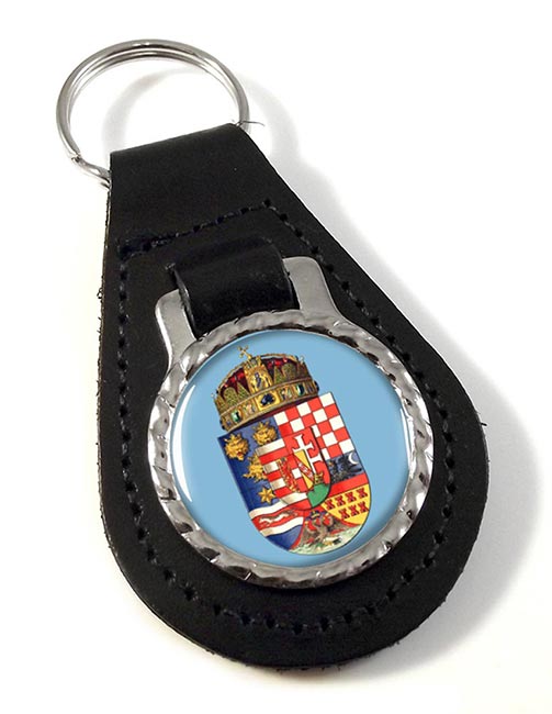 Hungary 1915 Coat of Arms Leather Key Fob