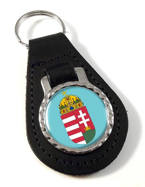 Hungary Coat of Arms Leather Key Fob