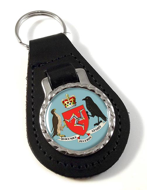 Isle of Man Coat of Arms Leather Key Fob