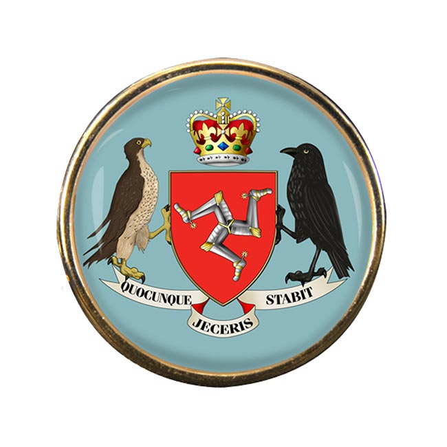 Isle of Man Coat of Arms Round Pin Badge