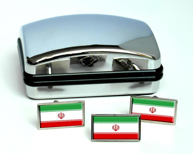 Iran Flag Cufflink and Tie Pin Set